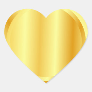 Aangepaste namaak gouden metalen uitstraling lege hart sticker