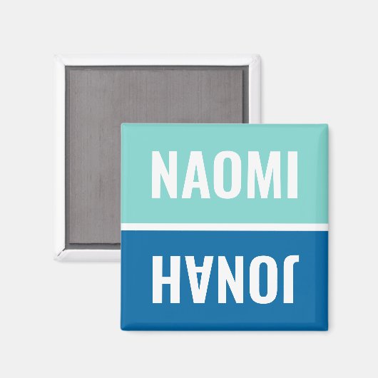 Aangepaste namen Aqua en Cobalt Blue Dishwasmachin Magneet (Voorkant / Achterkant)