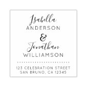 Aangepaste namen Elegant Script Bruiloft Retouradr Rubberstempel (Afrduk)