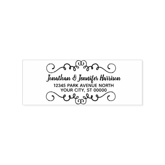 Aangepaste namen Elegant Script Return Address Rubberstempel (Afrduk)