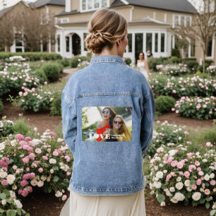 Aangepaste namen en foto's LOVE Denim Jacket