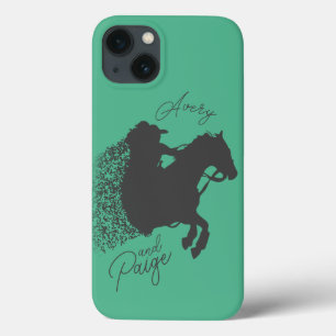 Aangepaste namen en kleuren Horse Girl T-shirt iPhone 13 Hoesje