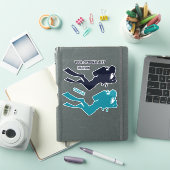 Aangepaste namen en tekst Scuba Diver Sticker (iPad Cover)