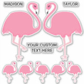 Aangepaste namen Flamingos stickers (Voorkant)