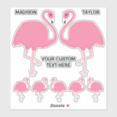 Aangepaste namen Flamingos stickers (Vel)