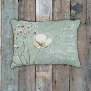 Aangepaste Namen Grootouders Mam Modern Bloemen Gi Accent Kussen