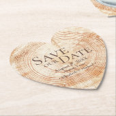 Aangepaste namen Hout grain Wedding Rustic Kartonnen Onderzetters (Gekanteld)