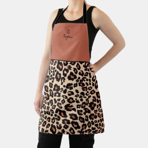 Aangepaste namen Luxe Leopard Apron chic Schort