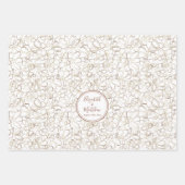 Aangepaste namen Mocha Mousse Bruine Trouwdag Inpakpapier Vel (Voorkant)