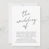 Aangepaste namen Modern Black White The Wedding of Kaart (Voorkant)