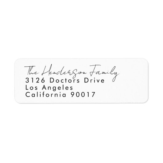 Aangepaste namen Modern Event Return Address Etiket (Voorkant)