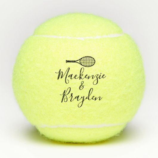 Aangepaste namen op maat tennisballen (Voorkant)