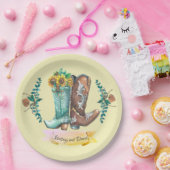Aangepaste namen Passen getrouwd Rustic Cowboy Boo Papieren Bordje (Feest)