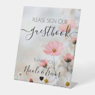 Aangepaste namen sierlijke rode bloemen tafelkaart reclamebord met voetstuk