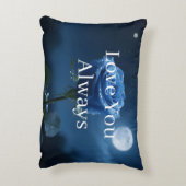 Aangepaste Namen & Speciale Jaren Romantisch Blauw Accent Kussen (Achterkant (Verticaal))