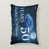 Aangepaste Namen & Speciale Jaren Romantisch Blauw Accent Kussen (Voorkant(Verticaal))