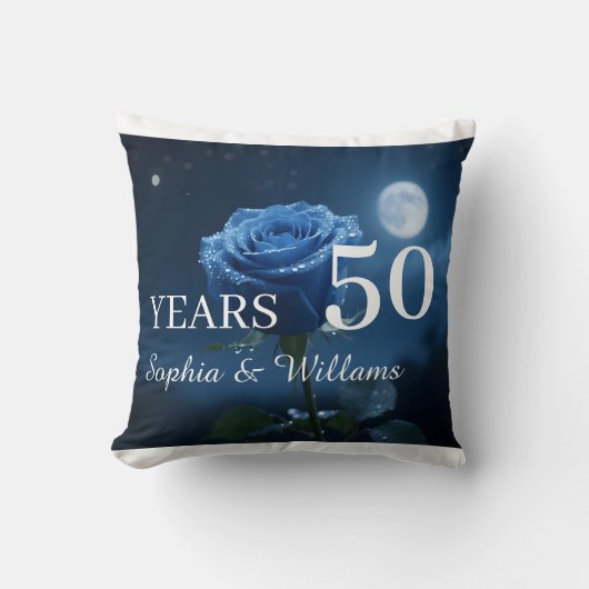 Aangepaste namen & speciale jaren Romantische blau Kussen (Voorkant)