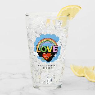 Aangepaste namen / tekst "Liefde is Liefde" Glas