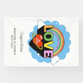 Aangepaste namen / tekst "Liefde is Liefde" Spandoek (Horizontaal)