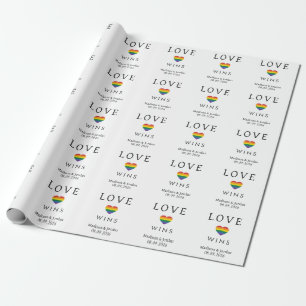 Aangepaste namen / Tekst Regenboog LIEFDE Cadeaupapier