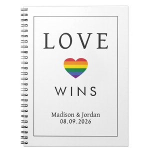 Aangepaste namen / Tekst Regenboog LIEFDE Notitieboek
