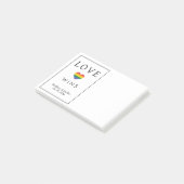 Aangepaste namen / tekst regenboog LIEFDE Post-it® Notes (Schuin)