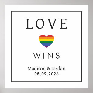 Aangepaste namen / tekst regenboog LIEFDE Poster