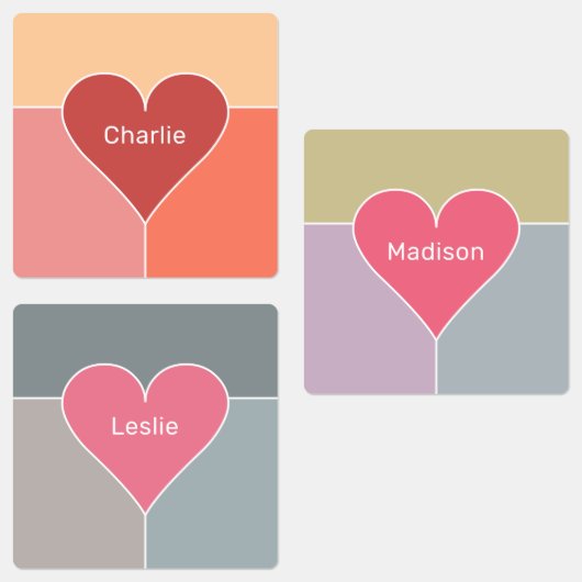 Aangepaste namen voor Heart Pattern Labels (Groep)