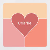 Aangepaste namen voor Heart Pattern Labels (Design 1)