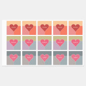 Aangepaste namen voor Heart Pattern Labels (Vel)