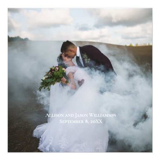 Aangepaste namen voor huwelijksfoto's Datum Foto Afdruk (Voorkant)