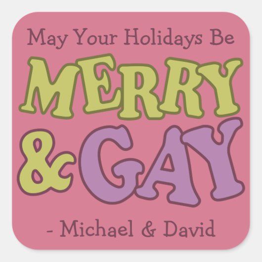 Aangepaste namen voor Merry & Gay stickers (Voorkant)