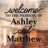 Aangepaste namen Welkom op onze bruiloft voor spie Raamsticker (Vel 2)