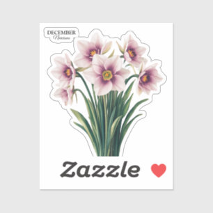 Aangepaste Narcissus Bloom - December Gift Sticker