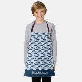 Aangepaste Narwhal Waves Allover Print Blue Schort (Gedragen)