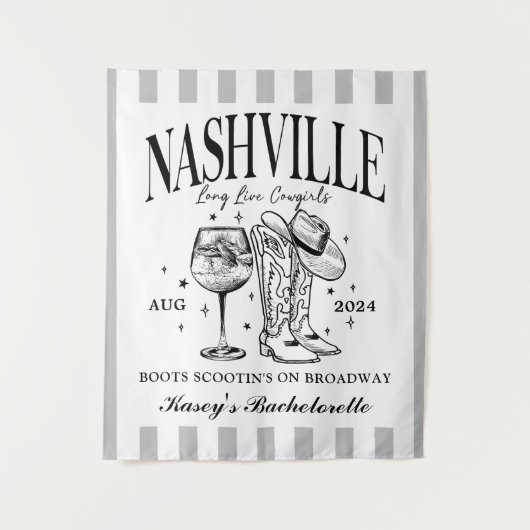 Aangepaste Nashville Bachelorette Rodeo Cocktail Wandkleed (Voorkant)