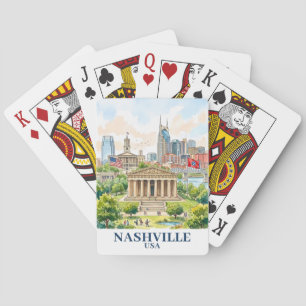 Aangepaste Nashville Tennessee USA Kleurrijke Wate Pokerkaarten