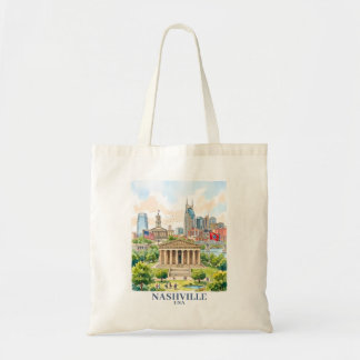 Aangepaste Nashville Tennessee USA Kleurrijke Wate Tote Bag