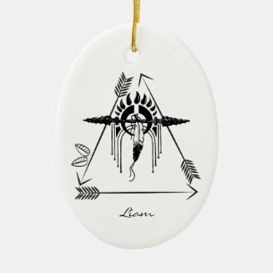Aangepaste Native American Lance kerstdecoraties Keramisch Ornament