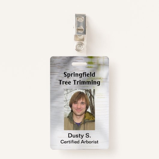 Aangepaste Natuur voor Birch Bark Rustic Badge (Voorkant met clip)