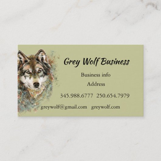 Aangepaste Natuur Wolven Visitekaartje (Voorkant)