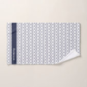 Aangepaste Nautical Anchor Bathroom Navy Blue stre Bad Handdoek (Handdoek)