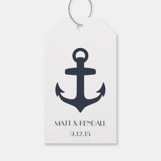 Aangepaste Nautical Anchor Cadeaulabel (Achterkant)