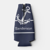 Aangepaste Nautical Anchor Ocean Navy Flesjeskoeler (Achterkant)