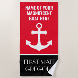 Aangepaste Nautical Beach Towel voor anker Strandlaken