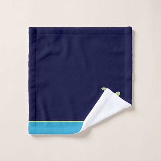 Aangepaste Nautical Coastal Zee Turtle Blauwgroen  Bad Handdoek (Wasdoekje)