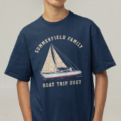 Aangepaste Nautical Matching Family Boat Trip Boys T-shirt