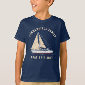 Aangepaste Nautical Matching Family Boat Trip Boys T-shirt (Voorkant)