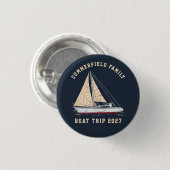 Aangepaste Nautical Matching Family Boat Trip Ronde Button 3,2 Cm (Voorkant /achterkant)