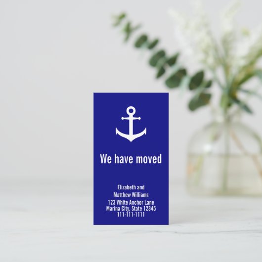 Aangepaste Nautical Moving Announcement Adres invo Informatiekaartje (Staand voorkant)